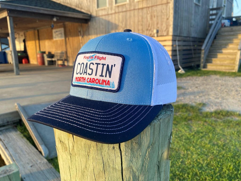 Coastin' North Carolina License Plate Trucker Hat