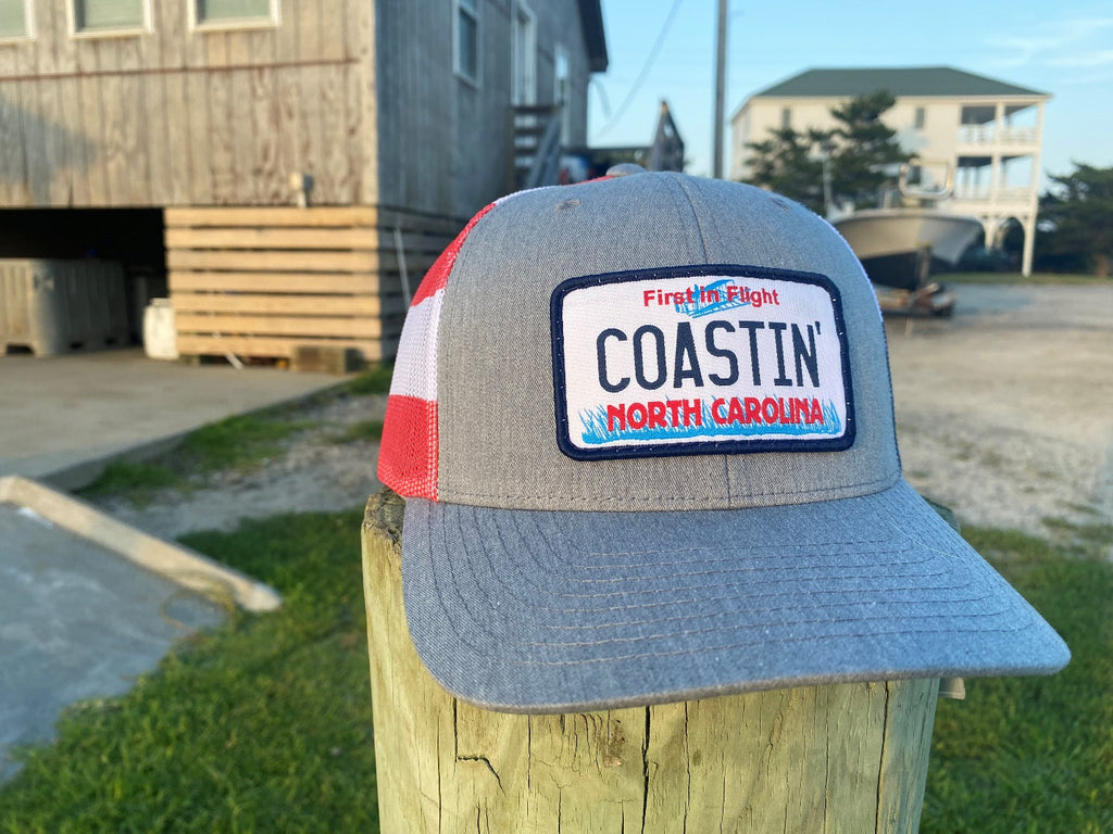 Coastin' North Carolina License Plate Trucker Hat